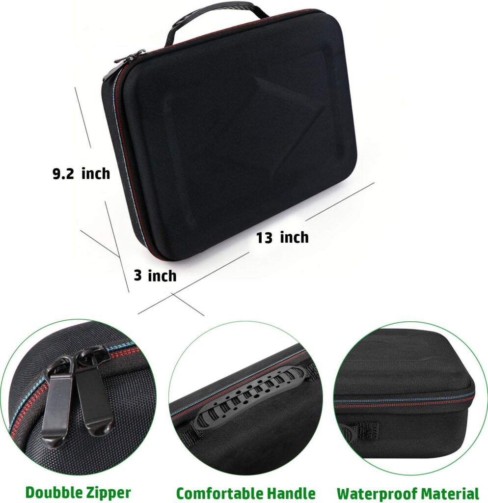 Case for Hypervolt/Hypervolt Plus/Hypervolt Bluetooth with 5 Attachment Slots, Hard Shell Portable Storage Bag for Vibration Massage Device, Shockproof Dustproof Travel Carrying Storage Bag