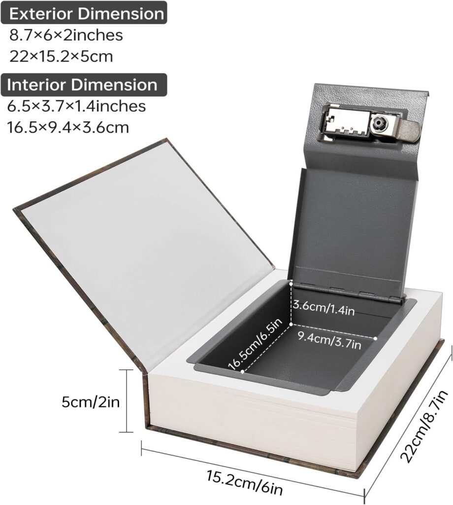 Chinoiserie Diversion Book Safe Storage Box (Size 8.7×6×2) With Security Combination Lock, Chinese style Ornaments Secret Hidden Safe (The Art of War - Combination Lock)