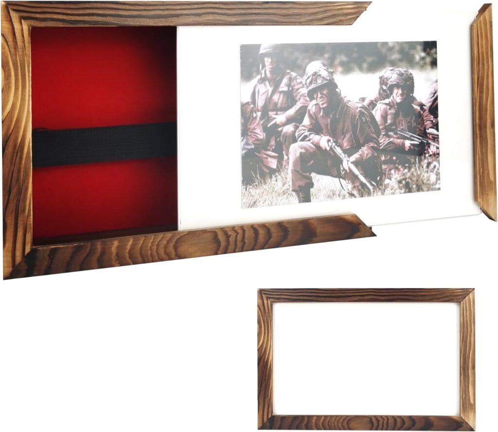 Concealment Shelf for Wall Safe,Hidden Storage Wall Decor,Tactical Traps Shelf,Secret Compartment for Gun Safe,Hidden Storage Photo Frame for Valuables
