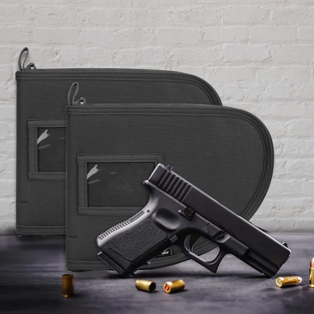 DSLEAF Tactical Pistol Range Bag and 2-Pack Pistol Case for 7 Handguns, Shooting Gun Range Duffle Bag with 9X Magazine Slots for Hunting and Range Outdoor Activities