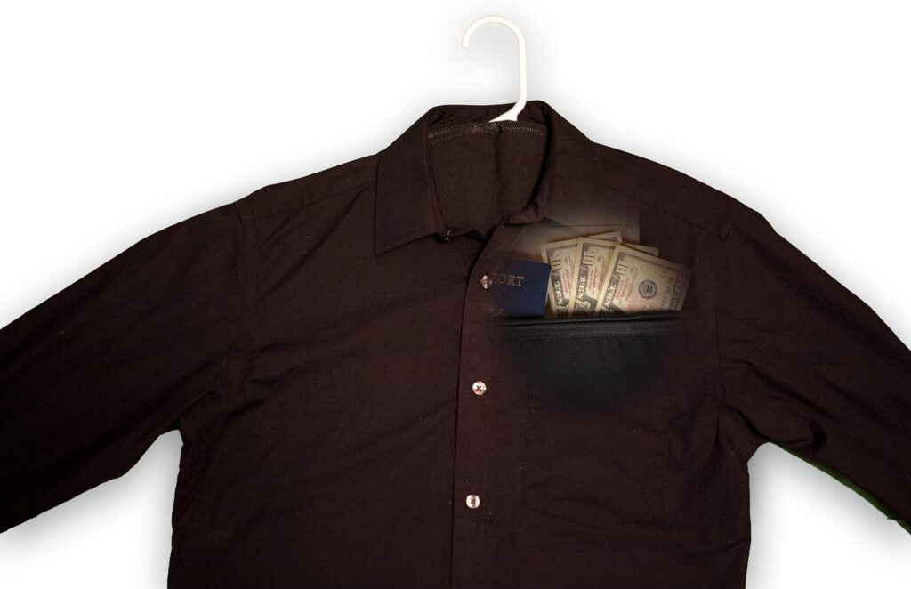 Hanger Diversion Safe by Stash-it, Hidden Pocket Safe, Fits Under Hanging Clothes with Pocket to Hide Valuables for Home or Travel