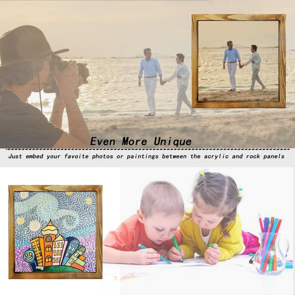 Hidden Gun Storage Picture Frame Compartment Furniture, Firearm Concealment Shelf Wall Decor, Wooden Pistol Box for Home