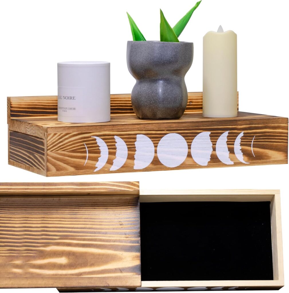 Hidden Storage Wall Shelf - Hidden Safe Concealment Shelf - Wall Shlef with Hidden Space - Wall Shelf with a Compartment for Valuable Items Storage - Hidden Storage Wall Decor