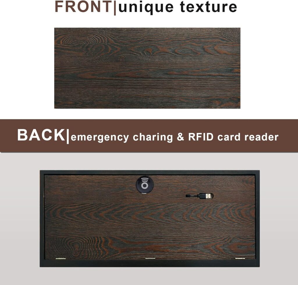 Husband Gift-Rustic Floating Shelf with Hidden Compartment for Gun Storage, Wall Shelves for Living Room Décor, Wooden Concealment Shelf, RFID Lock, Espresso Husband Gift-Rustic Floating Shelf with Hidden Compartment for Gun Storage, Wall Shelves for Living Room Décor, Wooden Concealment Shelf, RFID Lock, Espresso