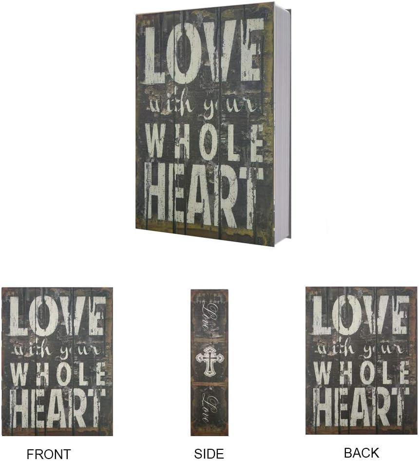 Large Diversion Book Safe Storage Box (Size 10.5×8×2.6) With Security Combination Lock, Dictionary Secret Hidden Safe (Love-Combination)