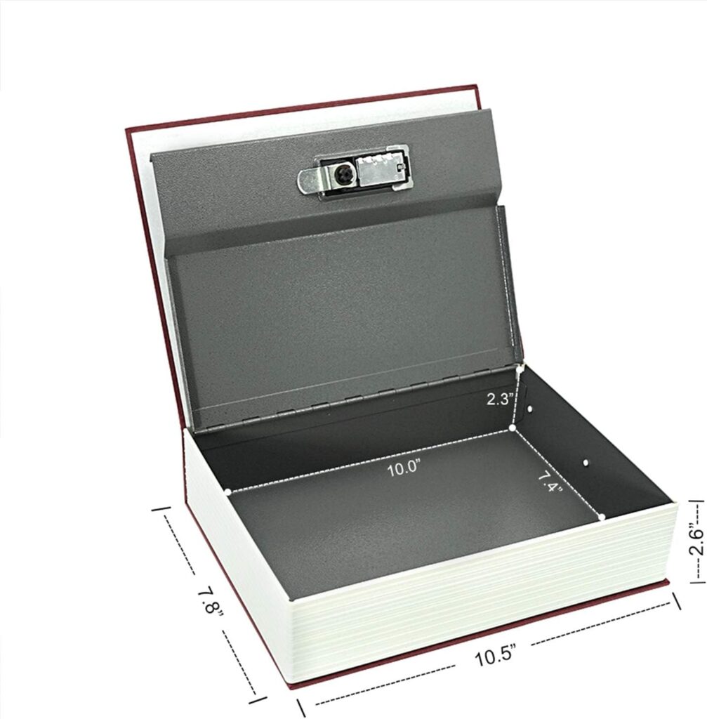 Luwint X-Large Diversion Book Safe Box with Combination Lock, 10.5’’ x 7.8’’ x 2.6’’ Fake Dictionary Metal Hide Stash Container for Storing Money, Jewelry, Gun and Passport (Black) Luwint X-Large Diversion Book Safe Box with Combination Lock, 10.5’’ x 7.8’’ x 2.6’’ Fake Dictionary Metal Hide Stash Container for Storing Money, Jewelry, Gun and Passport (Black)