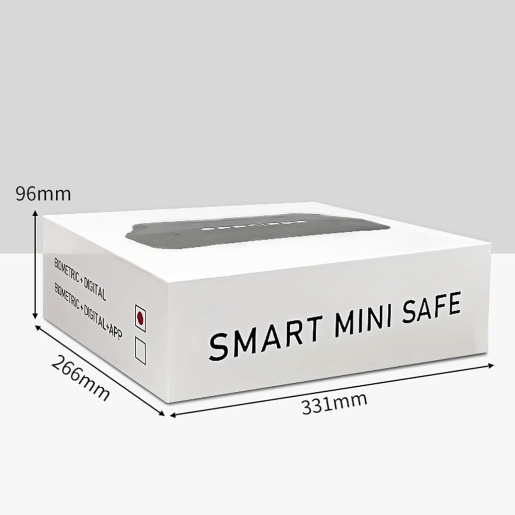 Steel Lock Box hand Gun Safe,Gun Safe Biometric Pistol Safe with Fingerprint password and Keys, Handgun Safe Pistol Safe 2 Gun Capacity,with USB C Port for Bedside, Nightstand, Car